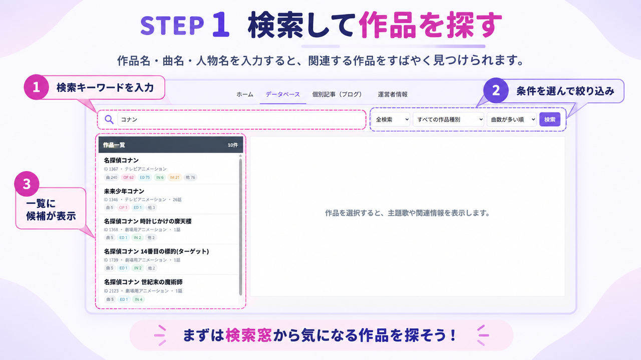検索して作品を探す