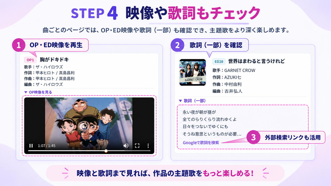 映像や歌詞もチェック