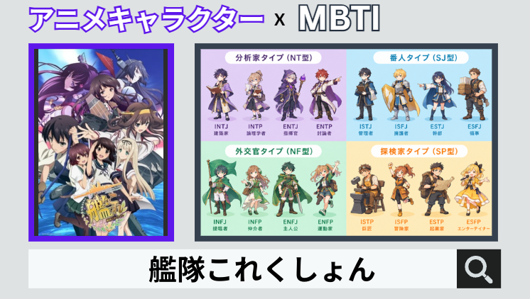 艦隊これくしょんのキャラクターMBTI一覧