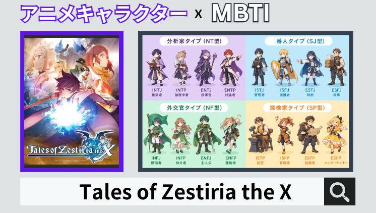 Tales of Zestiria the XのキャラクターMBTI一覧