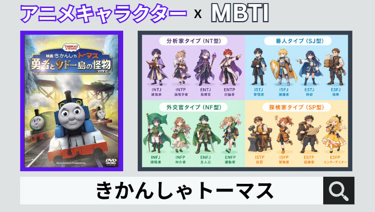 きかんしゃトーマスのキャラクターMBTI一覧