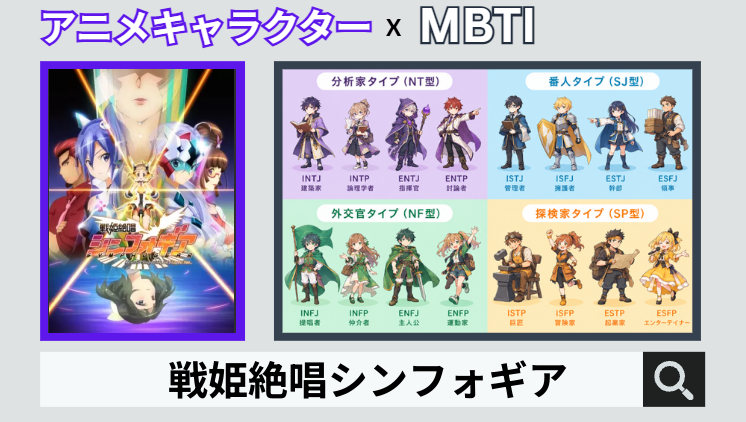戦姫絶唱シンフォギアのキャラクターMBTI一覧