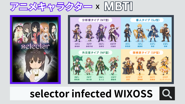 selector infected WIXOSSのキャラクターMBTI一覧