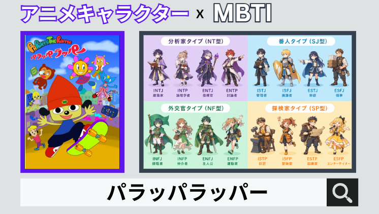 パラッパラッパーのキャラクターMBTI一覧