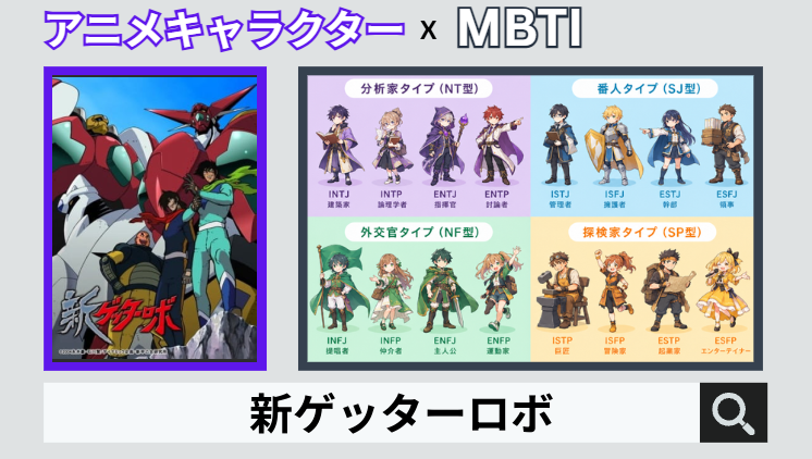 新ゲッターロボのキャラクターMBTI一覧