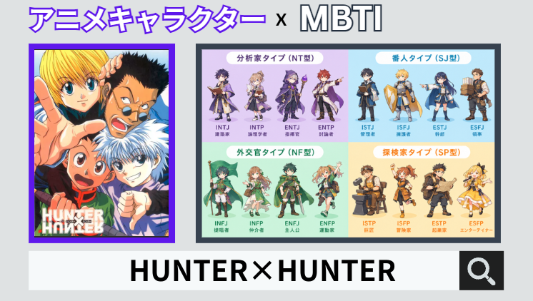 HUNTER×HUNTERのキャラクターMBTI一覧