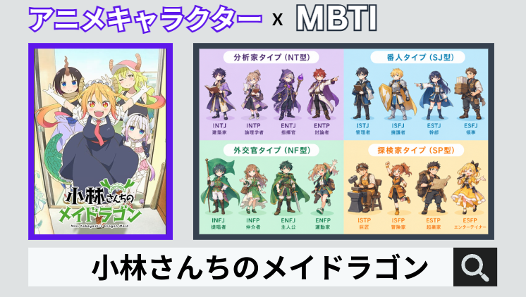 小林さんちのメイドラゴンのキャラクターMBTI一覧
