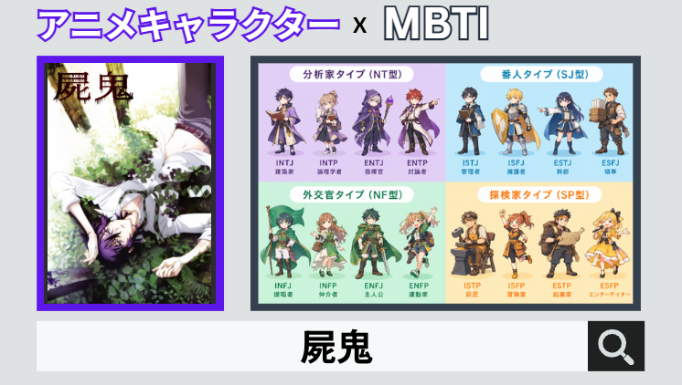 屍鬼のキャラクターMBTI一覧
