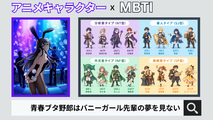 青春ブタ野郎はバニーガール先輩の夢を見ないのキャラクターMBTI一覧