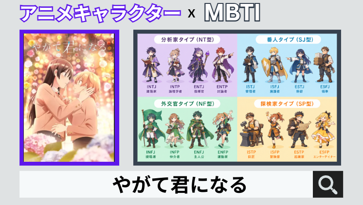 やがて君になるのキャラクターMBTI一覧