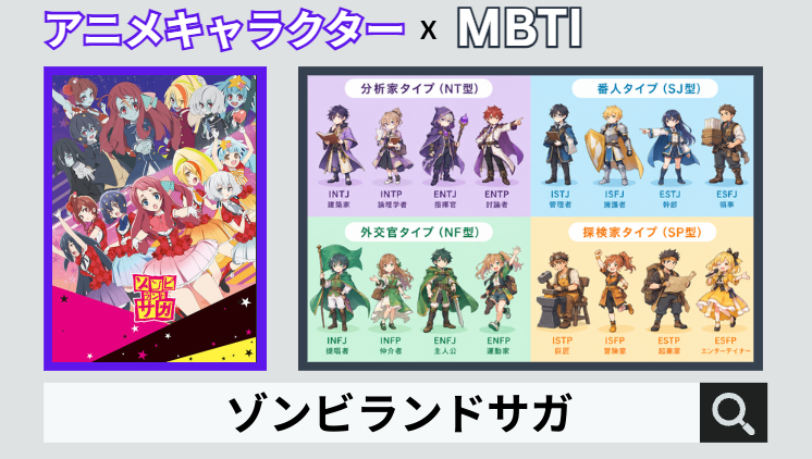 ゾンビランドサガのキャラクターMBTI一覧