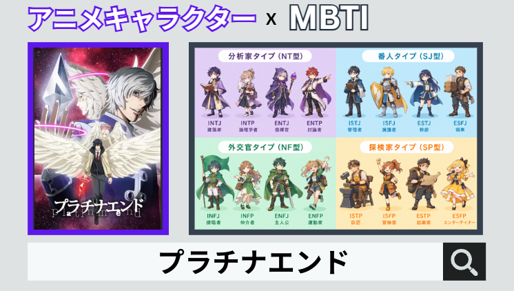 プラチナエンドのキャラクターMBTI一覧