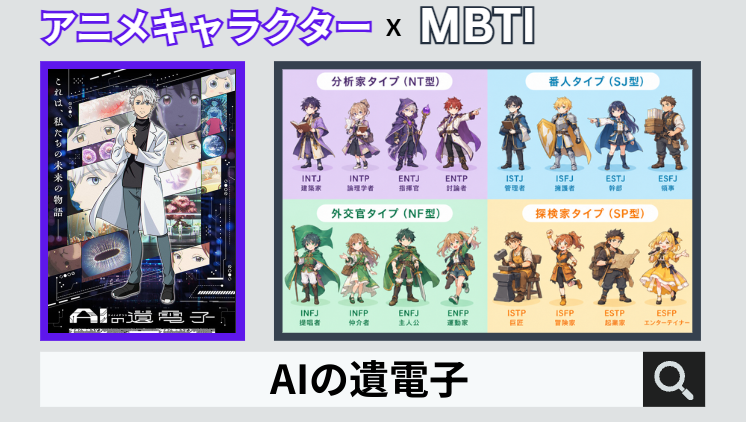 AIの遺電子のキャラクターMBTI一覧