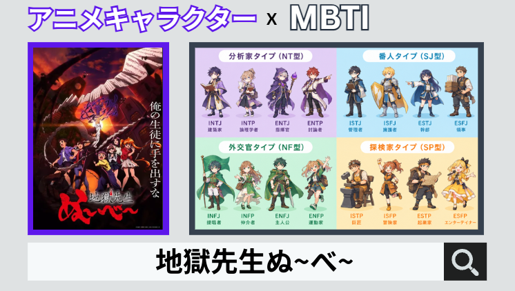 地獄先生ぬ~べ~のキャラクターMBTI一覧
