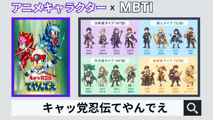 キャッ党忍伝てやんでえのキャラクターMBTI一覧