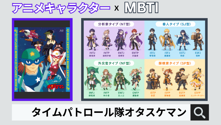 タイムパトロール隊オタスケマンのキャラクターMBTI一覧