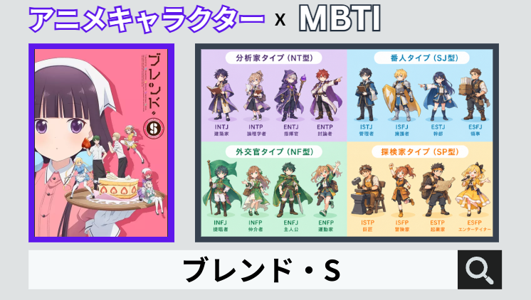 ブレンド・SのキャラクターMBTI一覧
