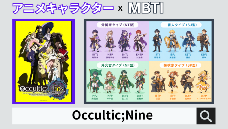Occultic;NineのキャラクターMBTI一覧