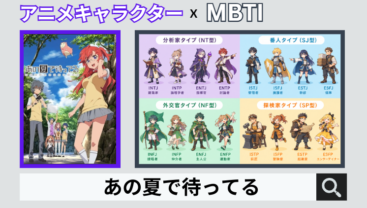 あの夏で待ってるのキャラクターMBTI一覧