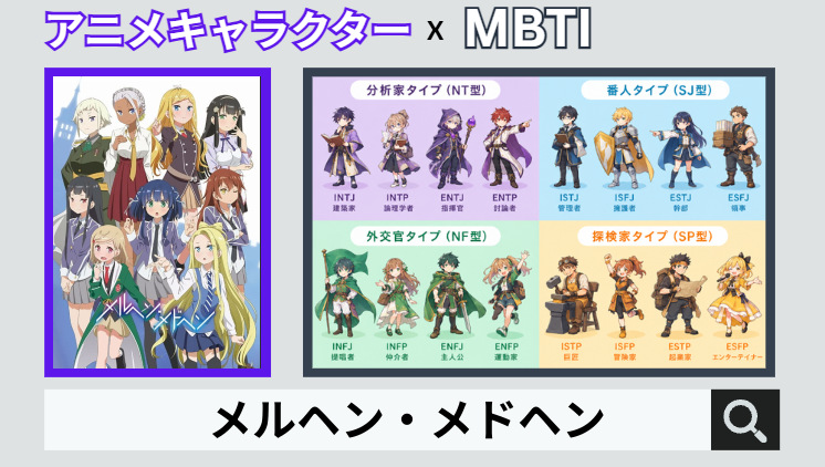 メルヘン・メドヘンのキャラクターMBTI一覧