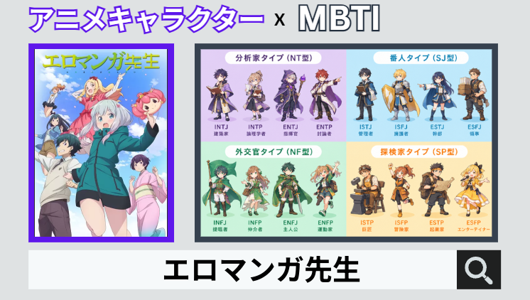 エロマンガ先生のキャラクターMBTI一覧