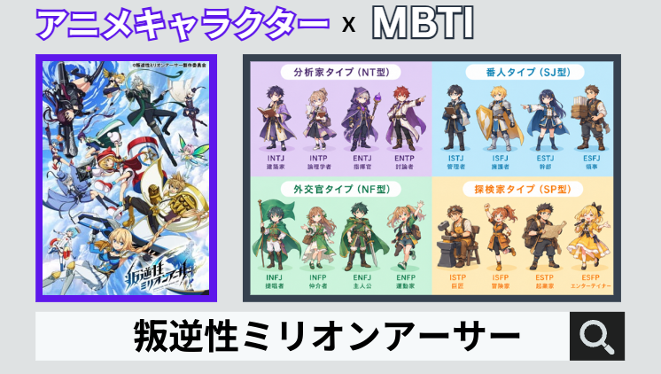 叛逆性ミリオンアーサーのキャラクターMBTI一覧