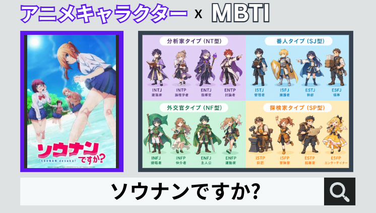 ソウナンですか?のキャラクターMBTI一覧