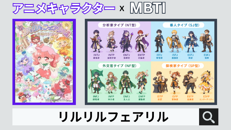 リルリルフェアリルのキャラクターMBTI一覧