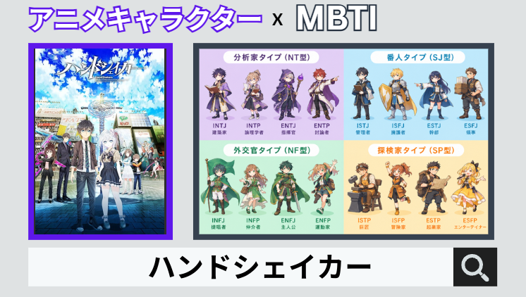 ハンドシェイカーのキャラクターMBTI一覧