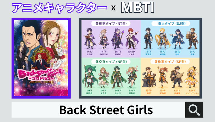 Back Street GirlsのキャラクターMBTI一覧