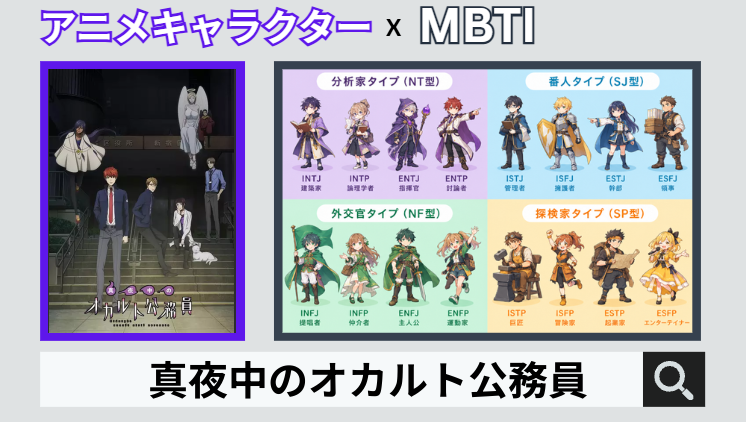 真夜中のオカルト公務員のキャラクターMBTI一覧