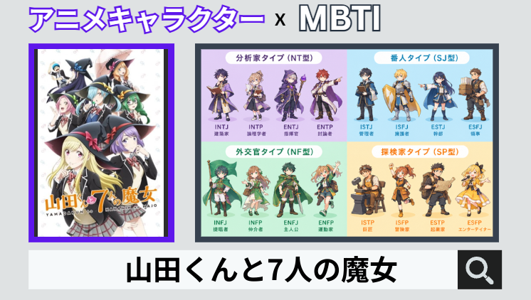 山田くんと7人の魔女のキャラクターMBTI一覧
