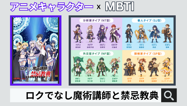 ロクでなし魔術講師と禁忌教典のキャラクターMBTI一覧