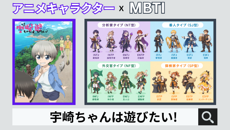 宇崎ちゃんは遊びたい!のキャラクターMBTI一覧