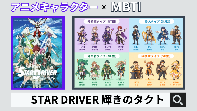 STAR DRIVER 輝きのタクトのキャラクターMBTI一覧