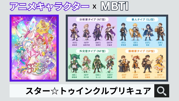 スター☆トゥインクルプリキュアのキャラクターMBTI一覧