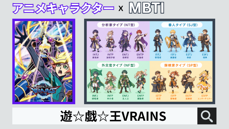 遊☆戯☆王VRAINSのキャラクターMBTI一覧
