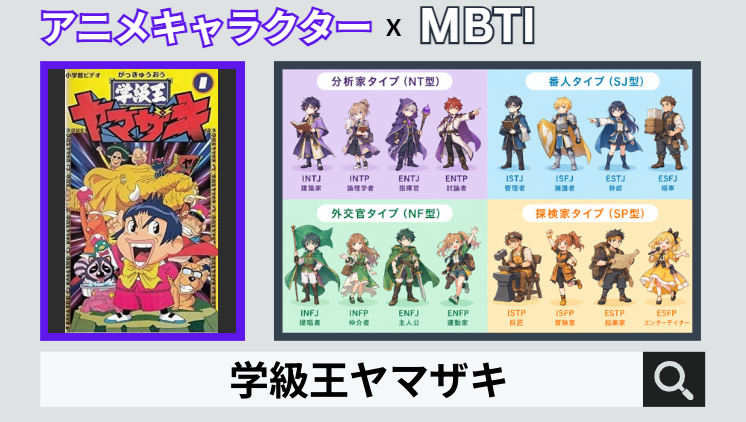 学級王ヤマザキのキャラクターMBTI一覧