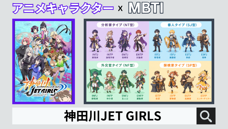 神田川JET GIRLSのキャラクターMBTI一覧