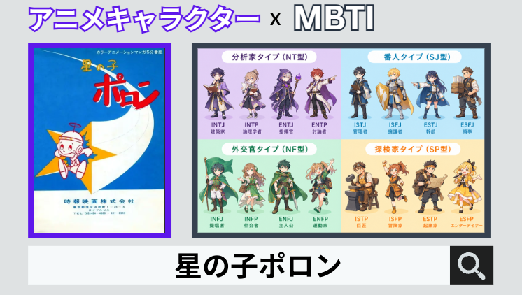 星の子ポロンのキャラクターMBTI一覧