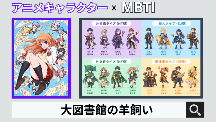 大図書館の羊飼いのキャラクターMBTI一覧