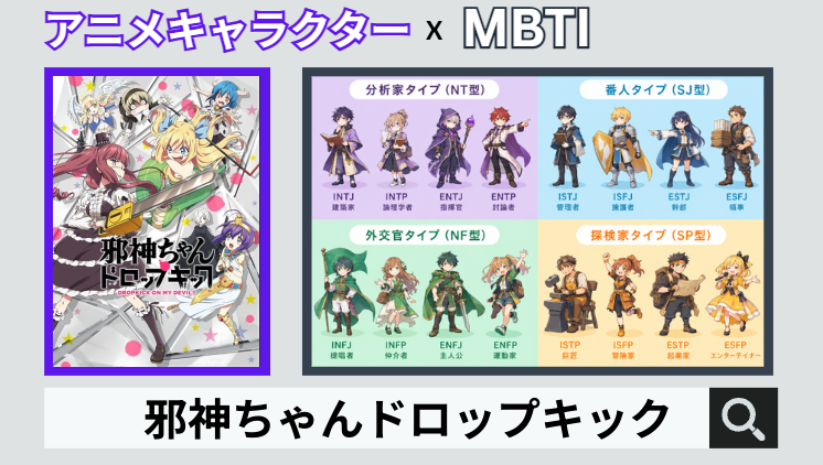 邪神ちゃんドロップキックのキャラクターMBTI一覧