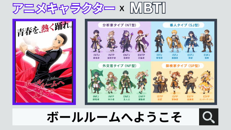 ボールルームへようこそのキャラクターMBTI一覧