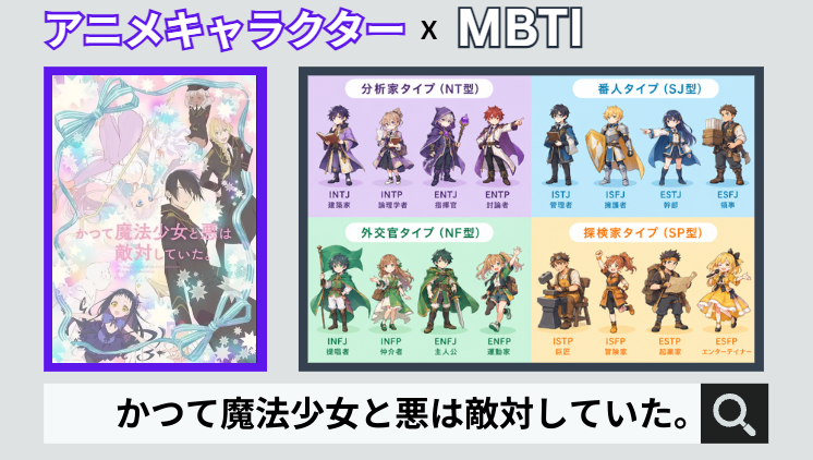 かつて魔法少女と悪は敵対していた。のキャラクターMBTI一覧