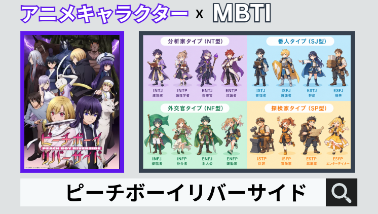 ピーチボーイリバーサイドのキャラクターMBTI一覧