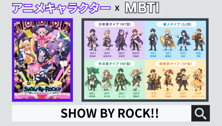 SHOW BY ROCK!!のキャラクターMBTI一覧