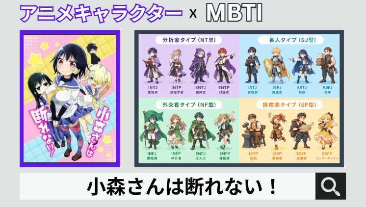 小森さんは断れない！のキャラクターMBTI一覧