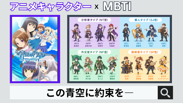 この青空に約束を―のキャラクターMBTI一覧