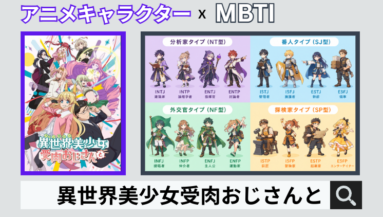 異世界美少女受肉おじさんとのキャラクターMBTI一覧