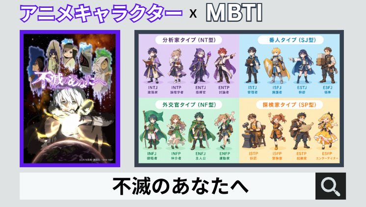 不滅のあなたへのキャラクターMBTI一覧